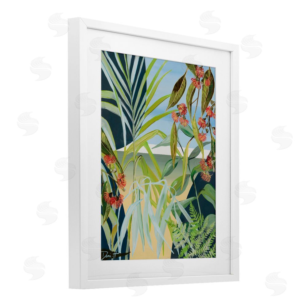 Dani Heyward Coastal Morning Leaves White Framed Print Under Glass Wall Art
