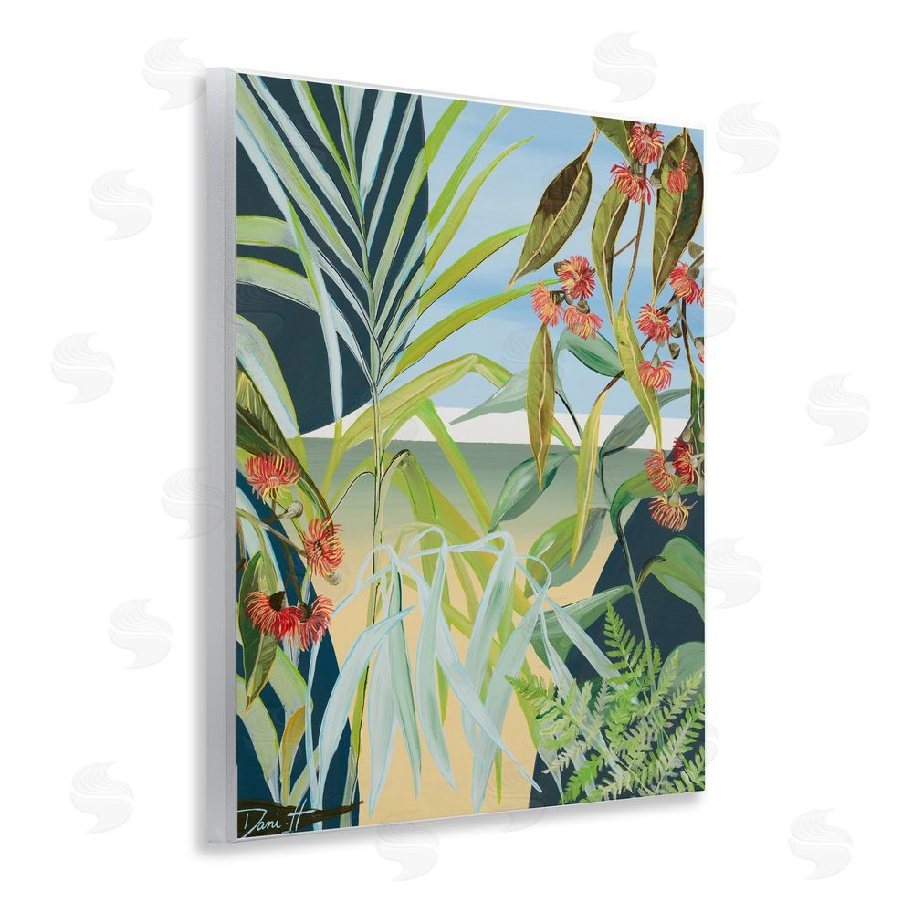 Dani Heyward Coastal Morning Leaves Wall Plaque with Fixed Lithograph Print
