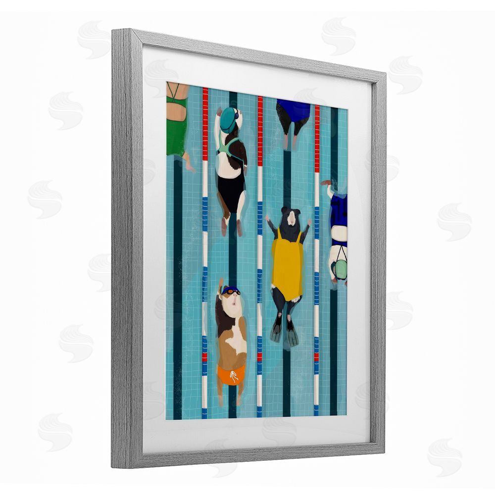 Hanna Melin Guinea Pigs at Lido Gray Framed Print Under Glass Wall Art