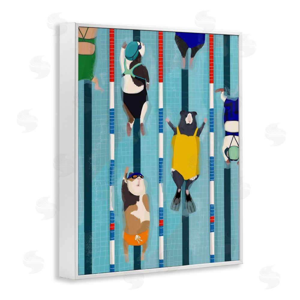 Hanna Melin Guinea Pigs at Lido White Framed Giclee Wall Art