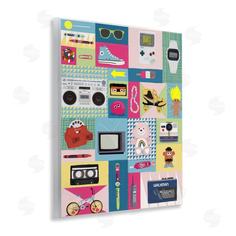 Hanna Melin Retro 80's Patchwork Collection Wall Plaque Home Decor Art Print