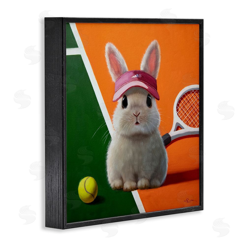 Lucia Heffernan Match Ready Tennis Bunny Black Framed Giclee Wall Art