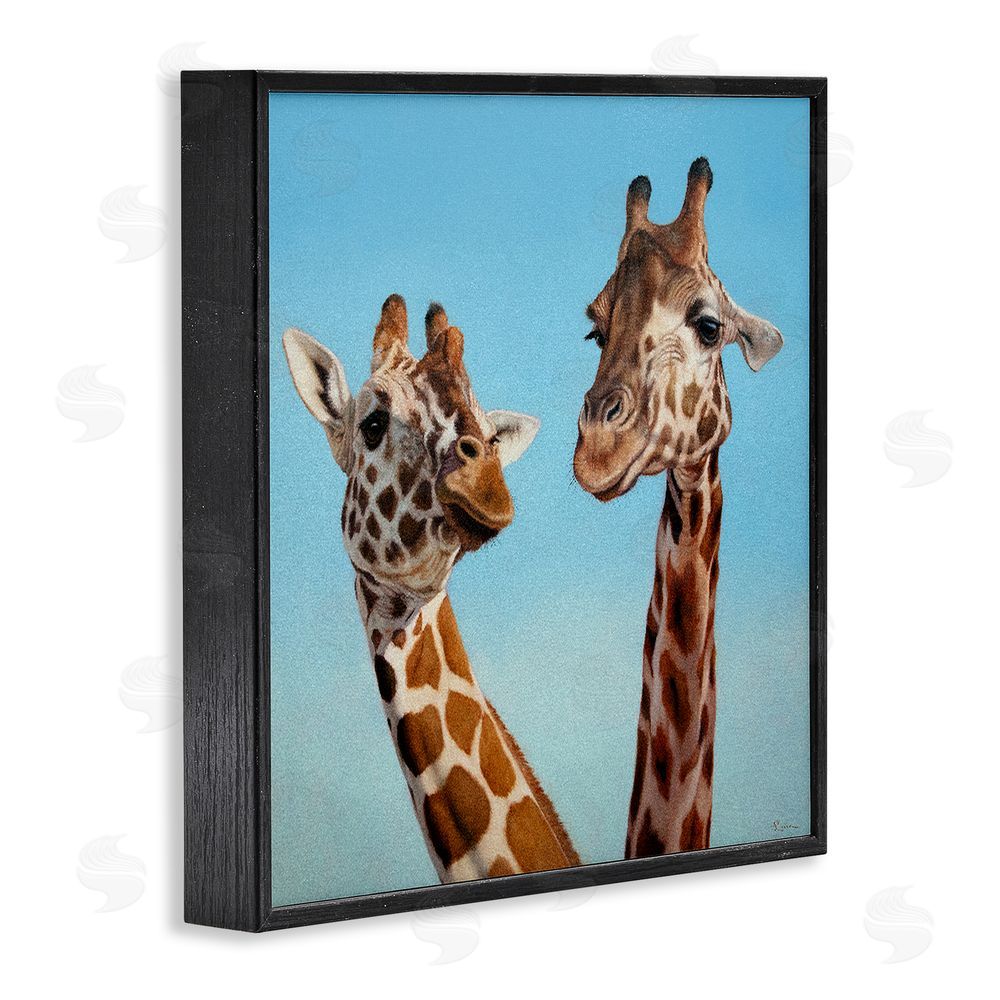 Lucia Heffernan Romantic Soulmate Giraffes Black Framed Giclee Wall Art