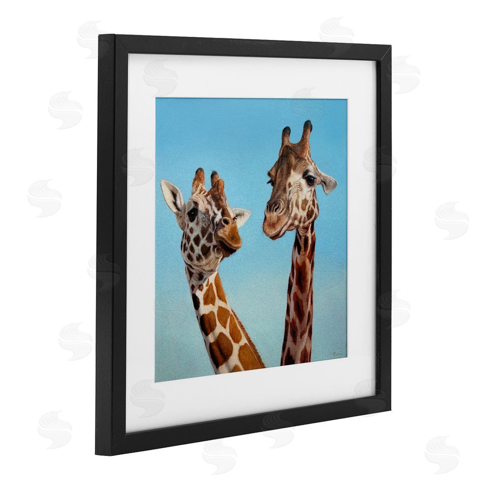 Lucia Heffernan Romantic Soulmate Giraffes Black Framed Print Under Glass Wall Art
