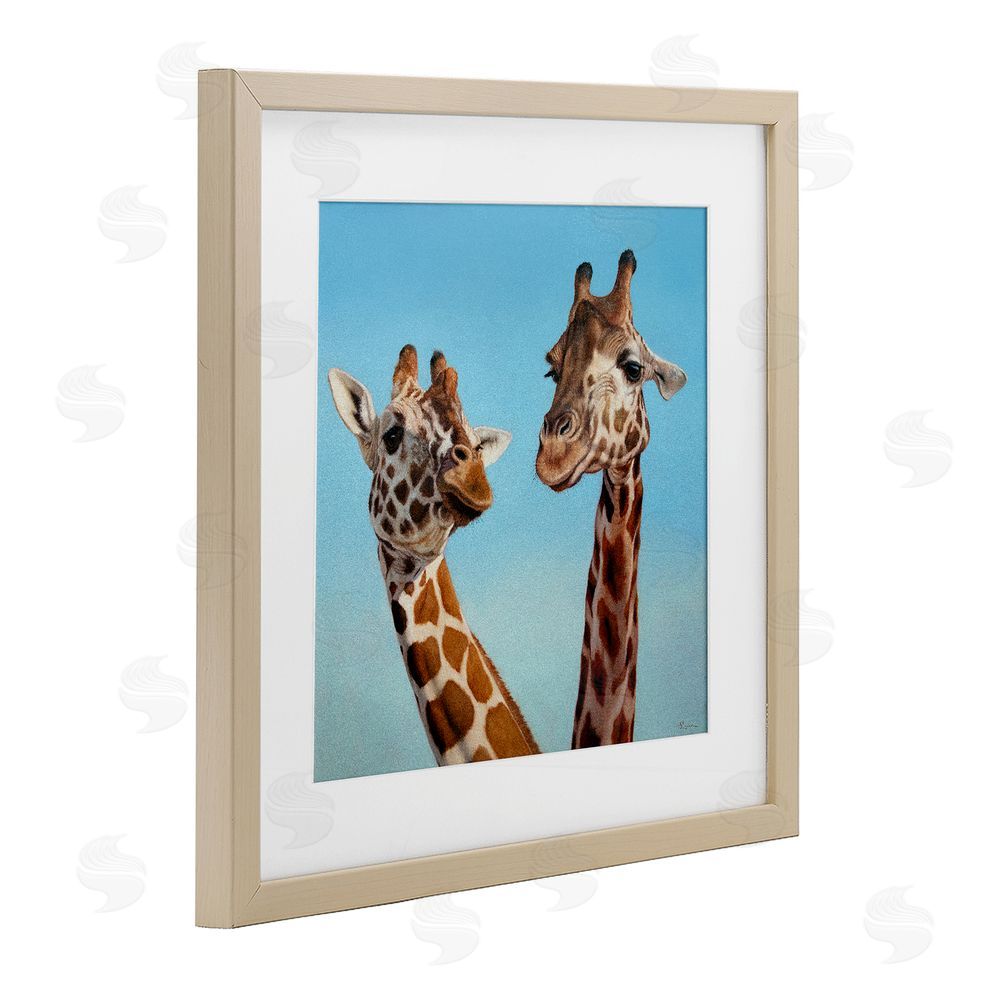 Lucia Heffernan Romantic Soulmate Giraffes Brown Framed Print Under Glass Wall Art
