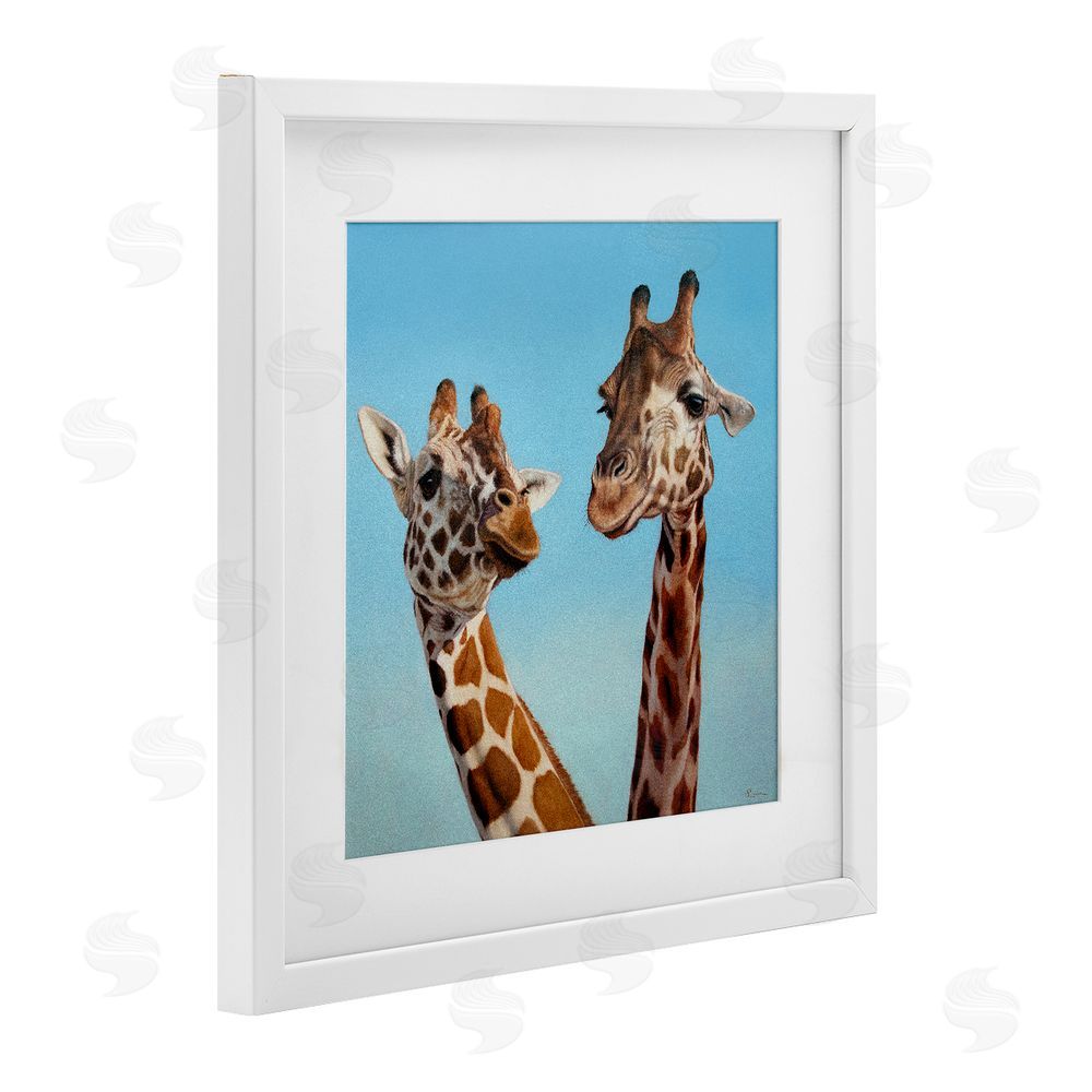 Lucia Heffernan Romantic Soulmate Giraffes White Framed Print Under Glass Wall Art