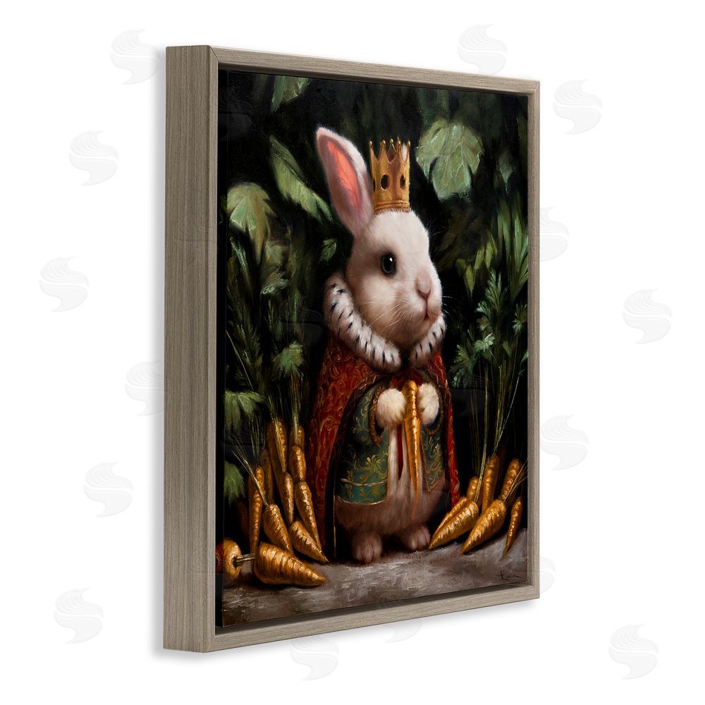 Lucia Heffernan Carrot Gold Royal Rabbit Brown Floating Frame Stretched Canvas Wall Art Print