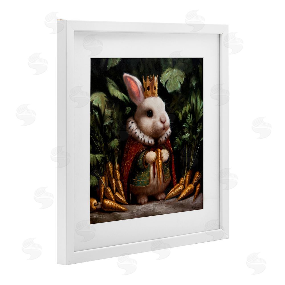 Lucia Heffernan Carrot Gold Royal Rabbit White Framed Print Under Glass with Matting Wall Art