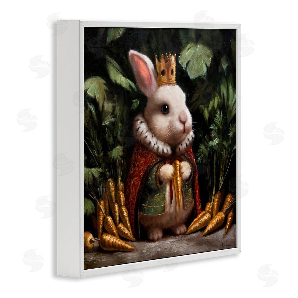 Lucia Heffernan Carrot Gold Royal Rabbit White Framed Giclee Wall Art Print