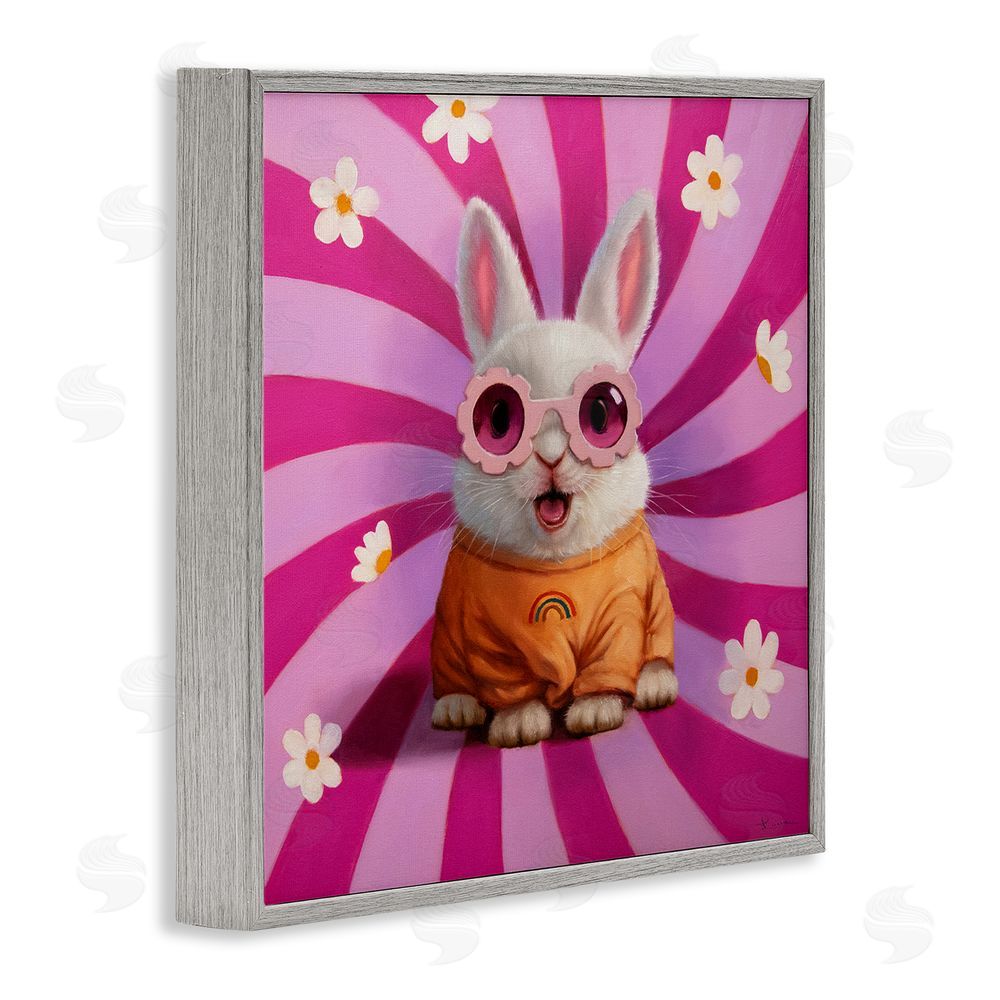 Lucia Heffernan Good Vibes Only Rabbit Gray Framed Giclee Wall Art