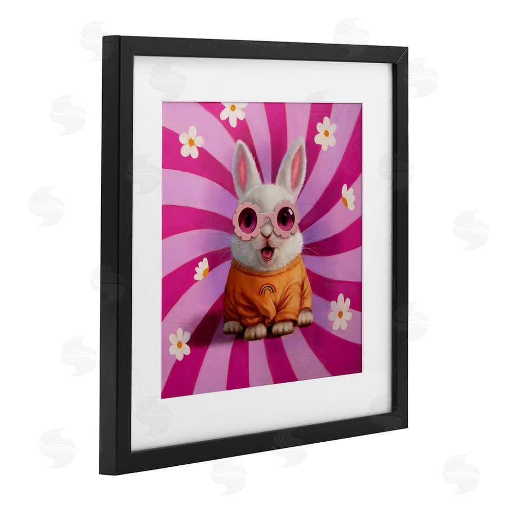 Lucia Heffernan Good Vibes Only Rabbit Black Framed Print Under Glass Wall Art