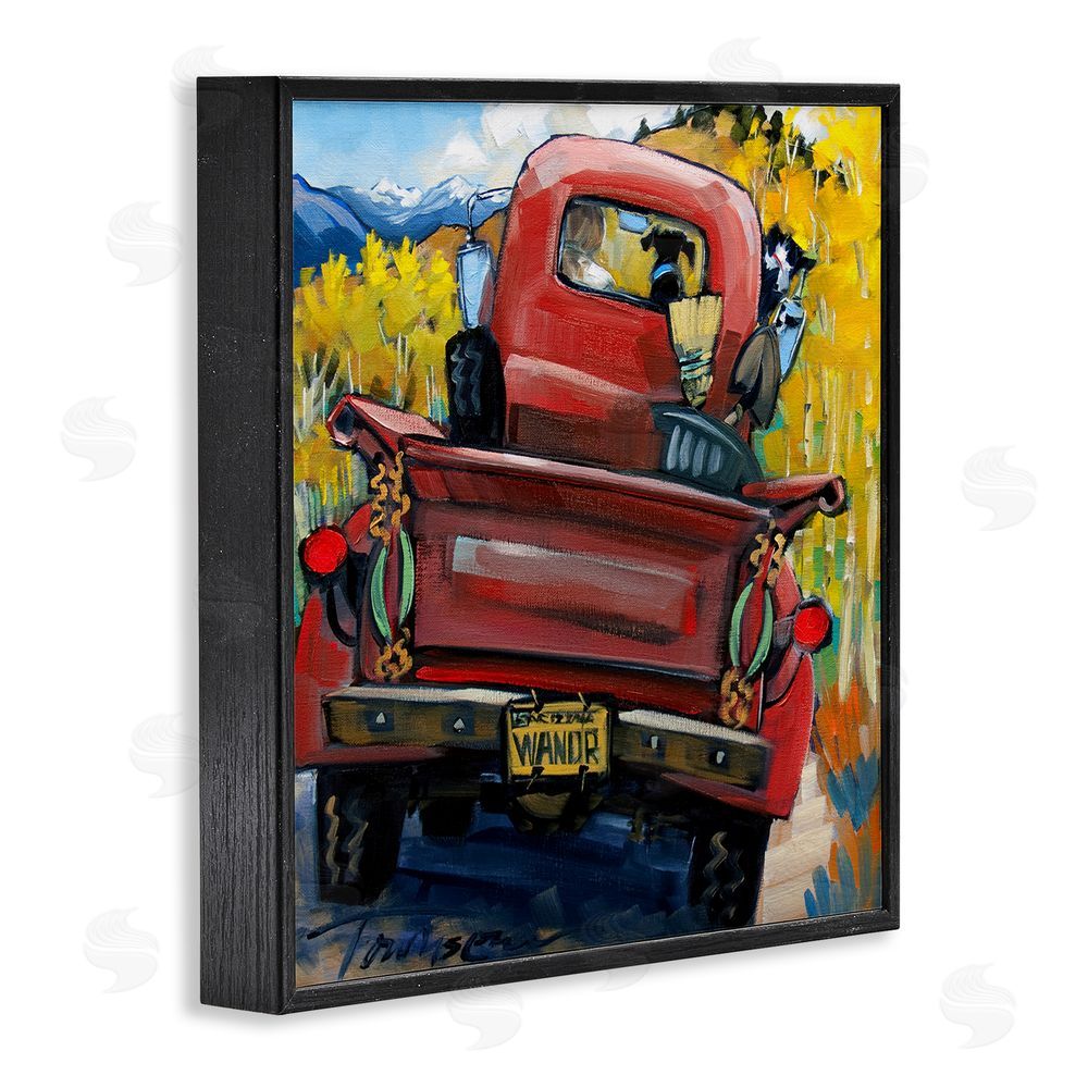 CR Townsend Wander Truck Through Wheat Grass Black Framed Giclee Wall Art Print