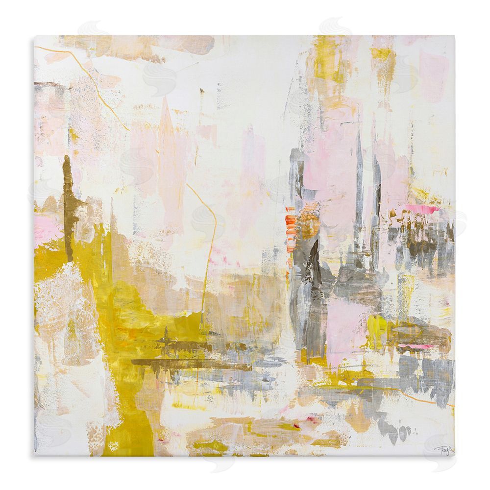 Design Fabrikken New Age Yellow Abstract Stretched Canvas Wall Art