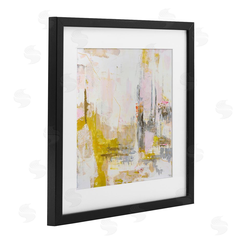 Design Fabrikken New Age Yellow Abstract Black Framed Print Under Glass Wall Art