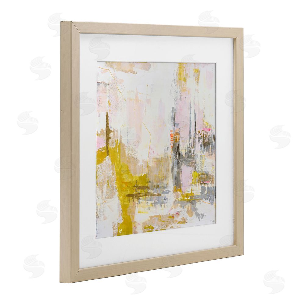 Design Fabrikken New Age Yellow Abstract Brown Framed Print Under Glass Wall Art
