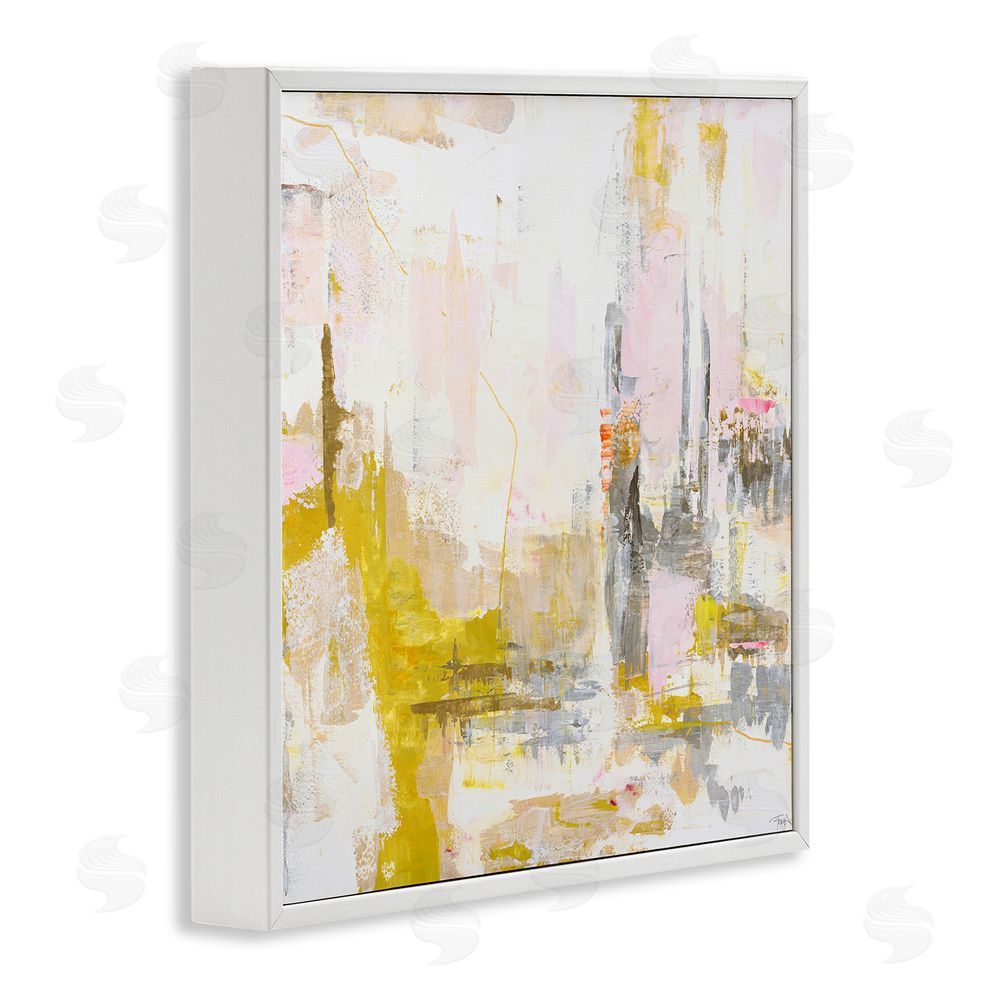 Design Fabrikken New Age Yellow Abstract White Framed Giclee Wall Art