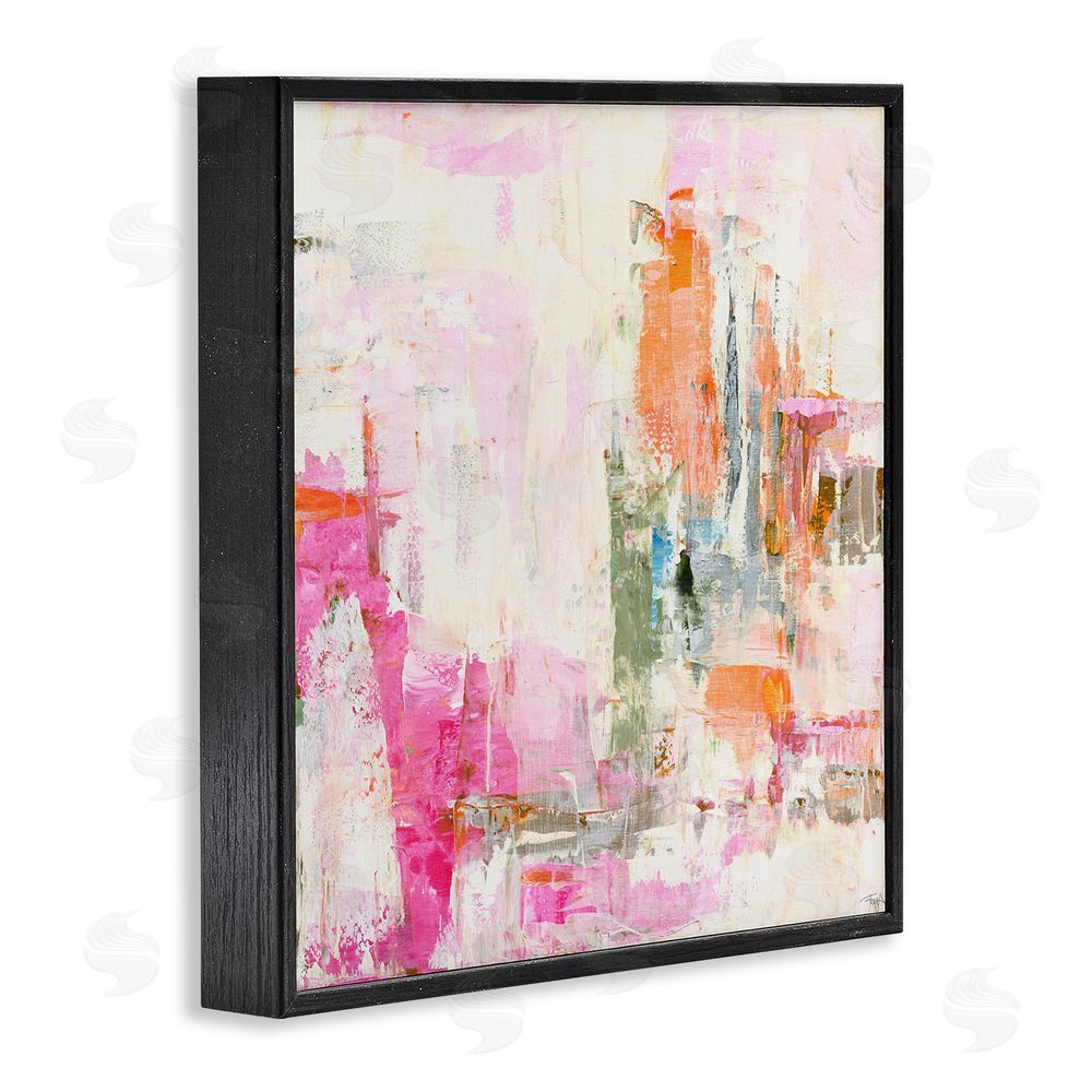 Design Fabrikken New Age Pink Abstract Black Framed Giclee Wall Art