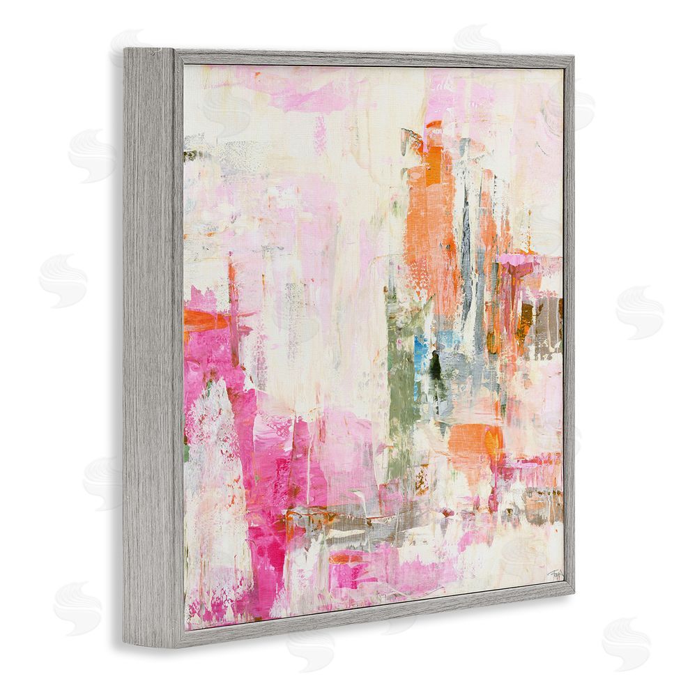 Design Fabrikken New Age Pink Abstract Gray Framed Giclee Wall Art