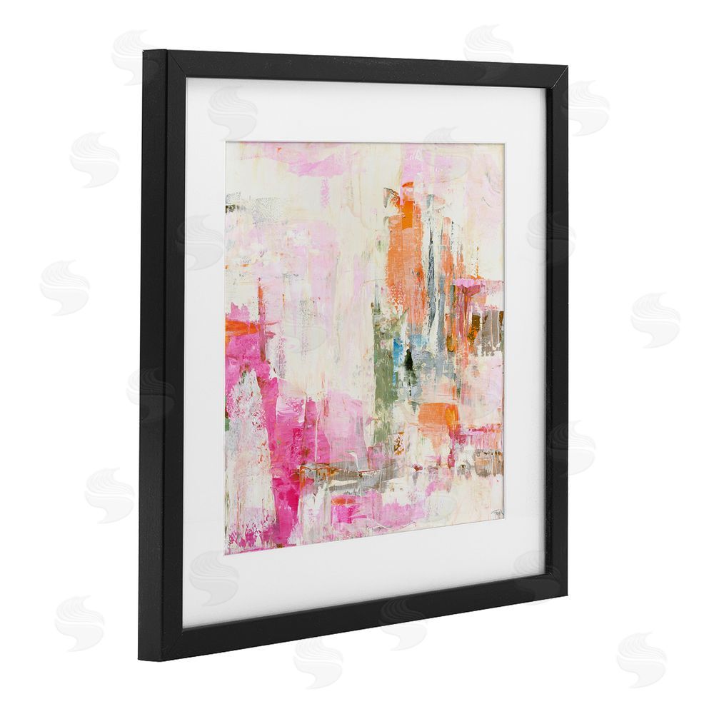 Design Fabrikken New Age Pink Abstract Black Framed Print Under Glass Wall Art