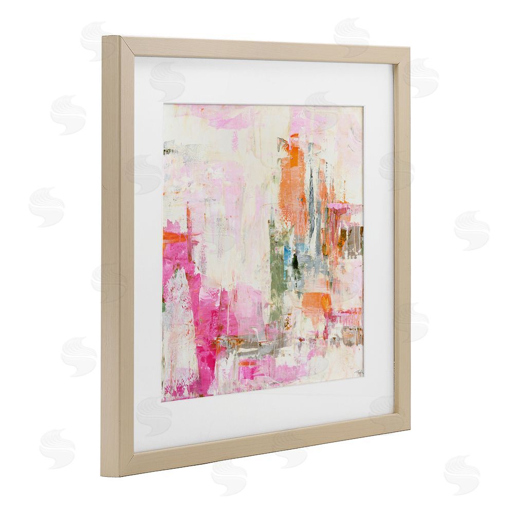 Design Fabrikken New Age Pink Abstract Brown Framed Print Under Glass Wall Art