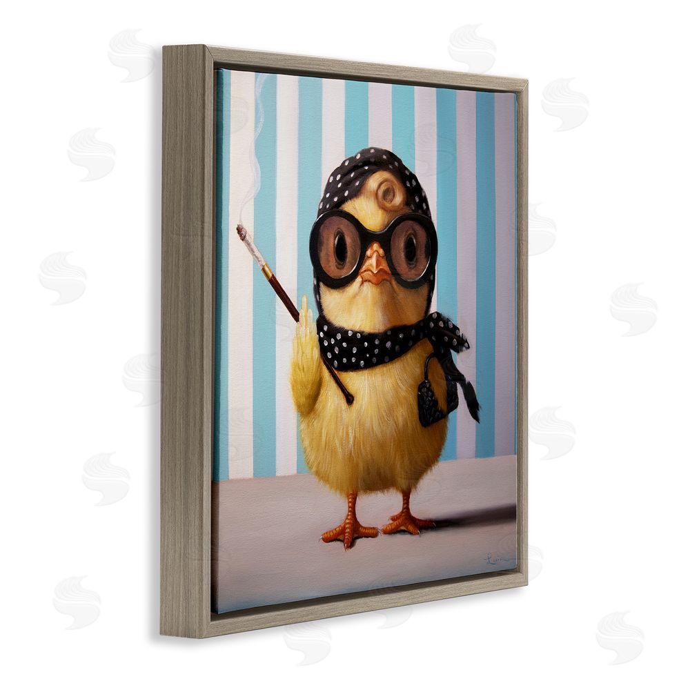 Lucia Heffernan Audrey Henburn Famous Chick Brown Floating Frame Stretched Canvas Wall Art Print