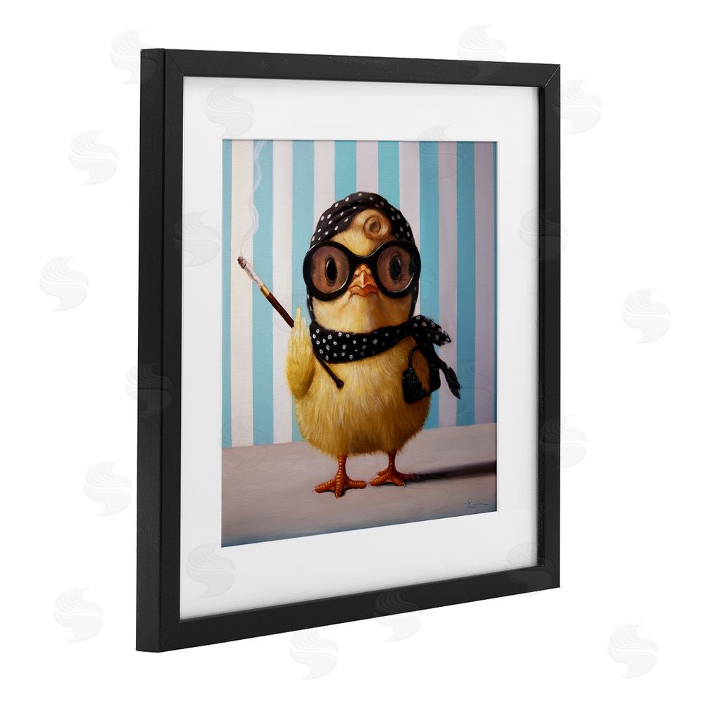 Lucia Heffernan Audrey Henburn Famous Chick Black Framed Print Under Glass with Matting Wall Art