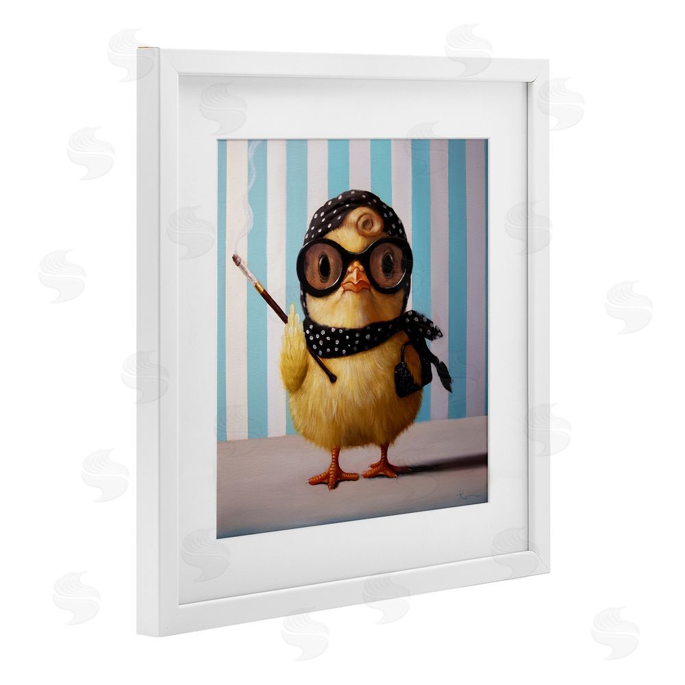 Lucia Heffernan Audrey Henburn Famous Chick White Framed Print Under Glass with Matting Wall Art
