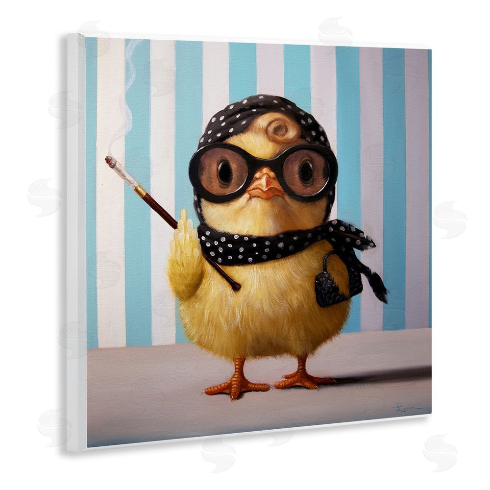 Lucia Heffernan Audrey Henburn Famous Chick Wall Plaque Art Print with White Foil Wrap