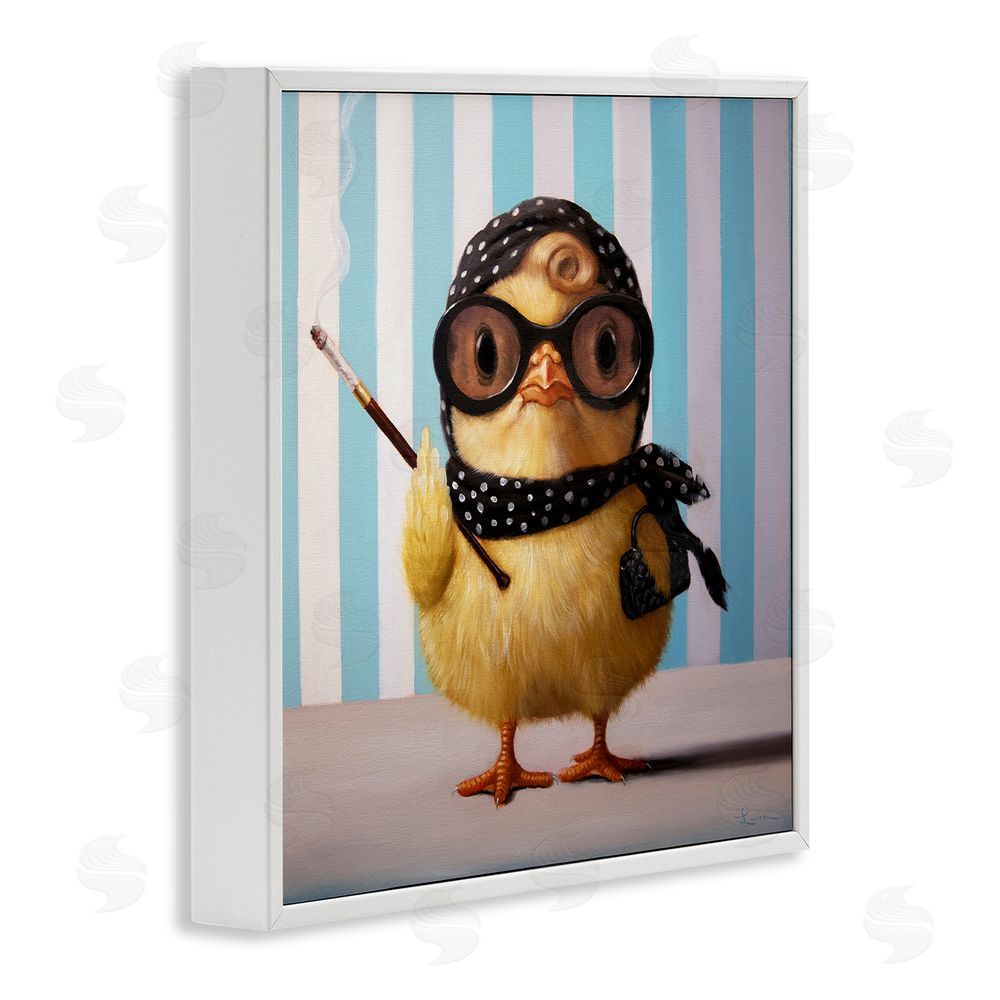 Lucia Heffernan Audrey Henburn Famous Chick White Framed Giclee Wall Art Print
