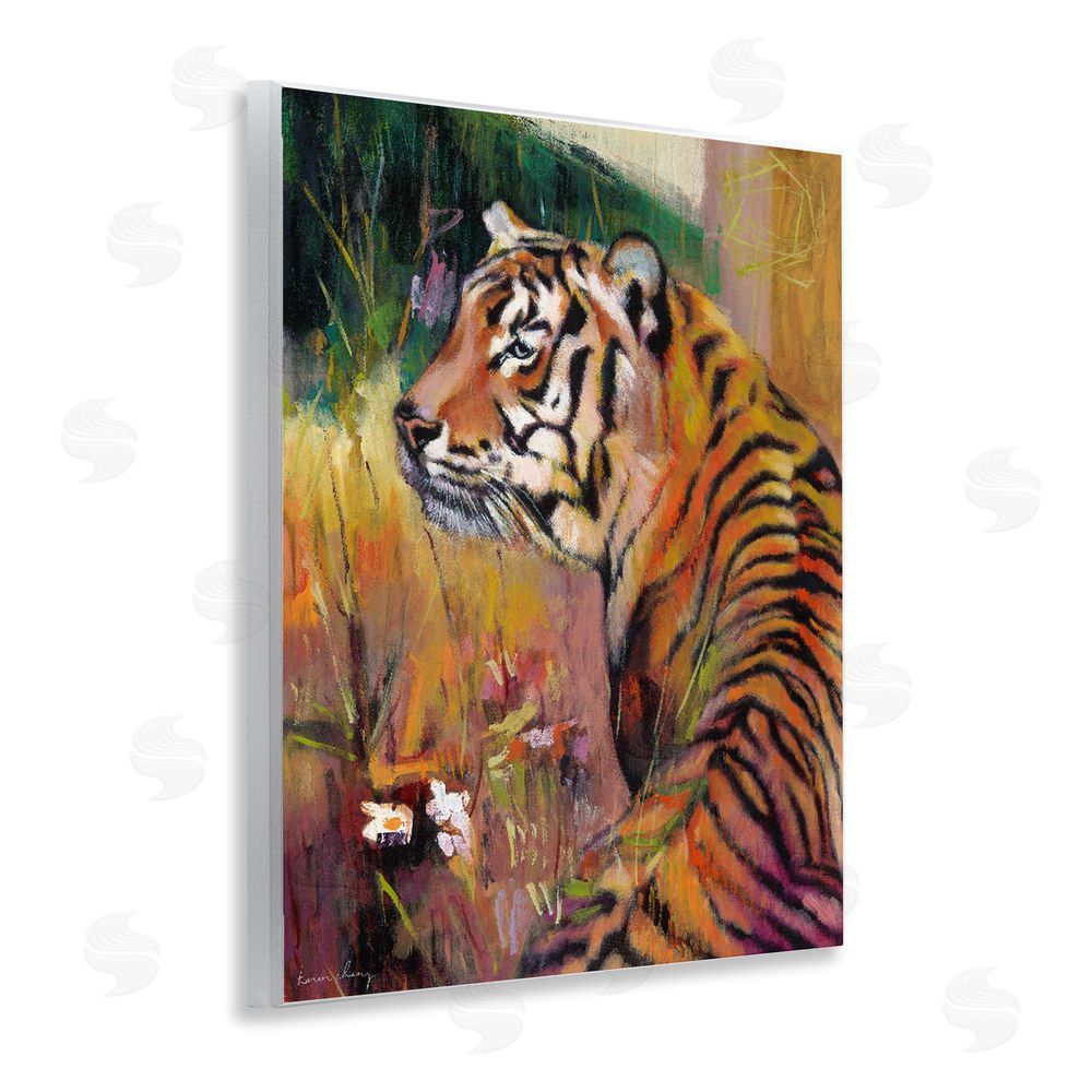 Karen Chang Patience Tiger in Wait Wall Plaque Home Decor Art Print