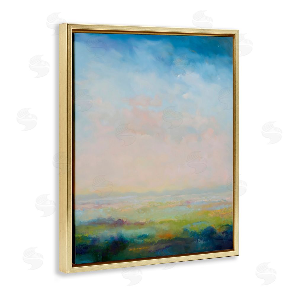 William McCarthy Mystic Marsh Serenity Gold Floating Framed Canvas Wall Art