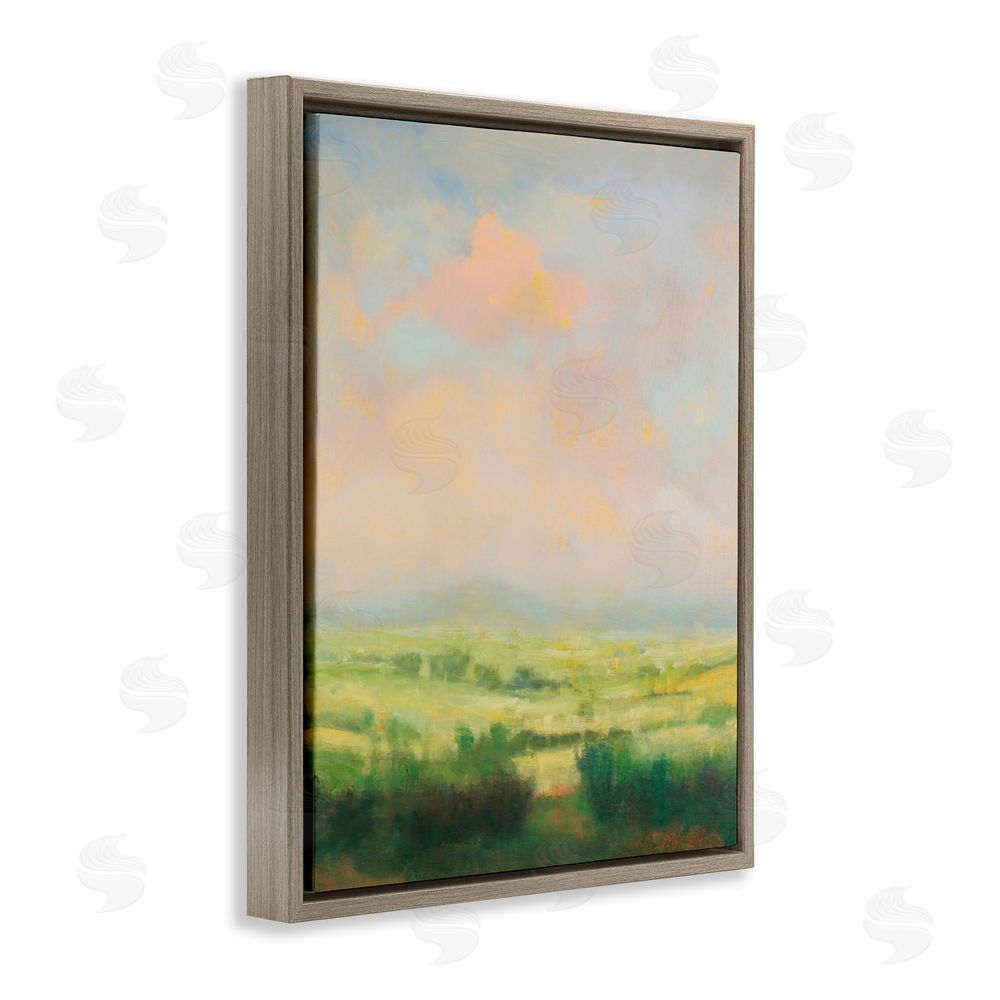 William McCarthy Springtime Farnese Landscape Brown Floating Framed Canvas Wall Art Print