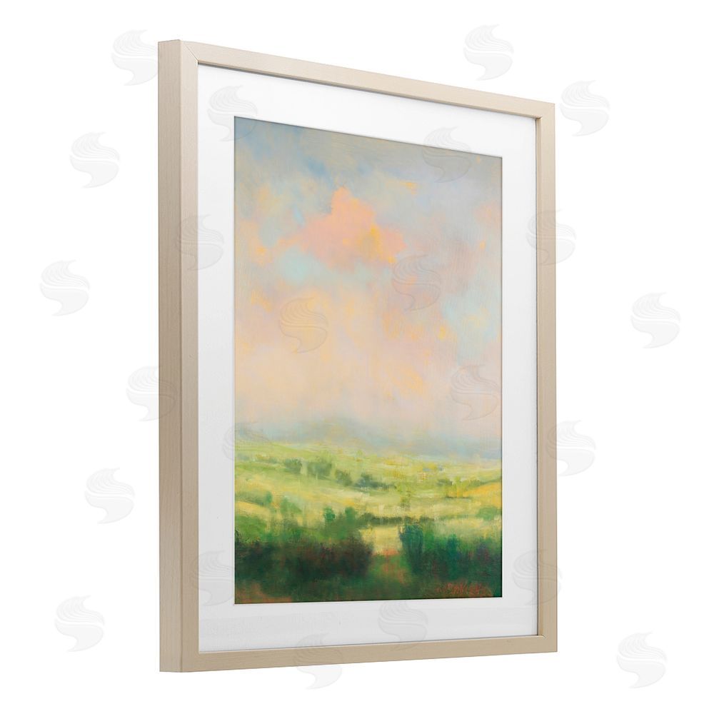 William McCarthy Springtime Farnese Landscape Brown Framed Print Under Glass with White Mat Wall Art