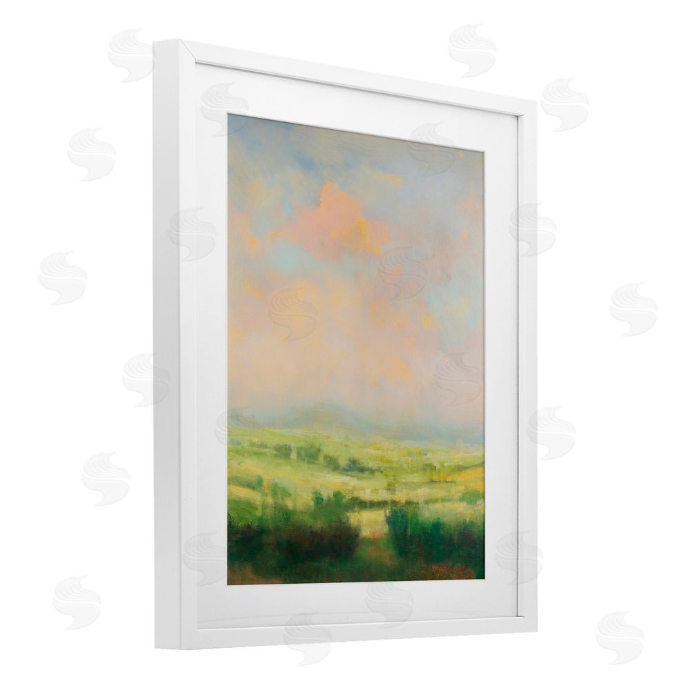 William McCarthy Springtime Farnese Landscape White Framed Print Under Glass with White Mat Wall Art