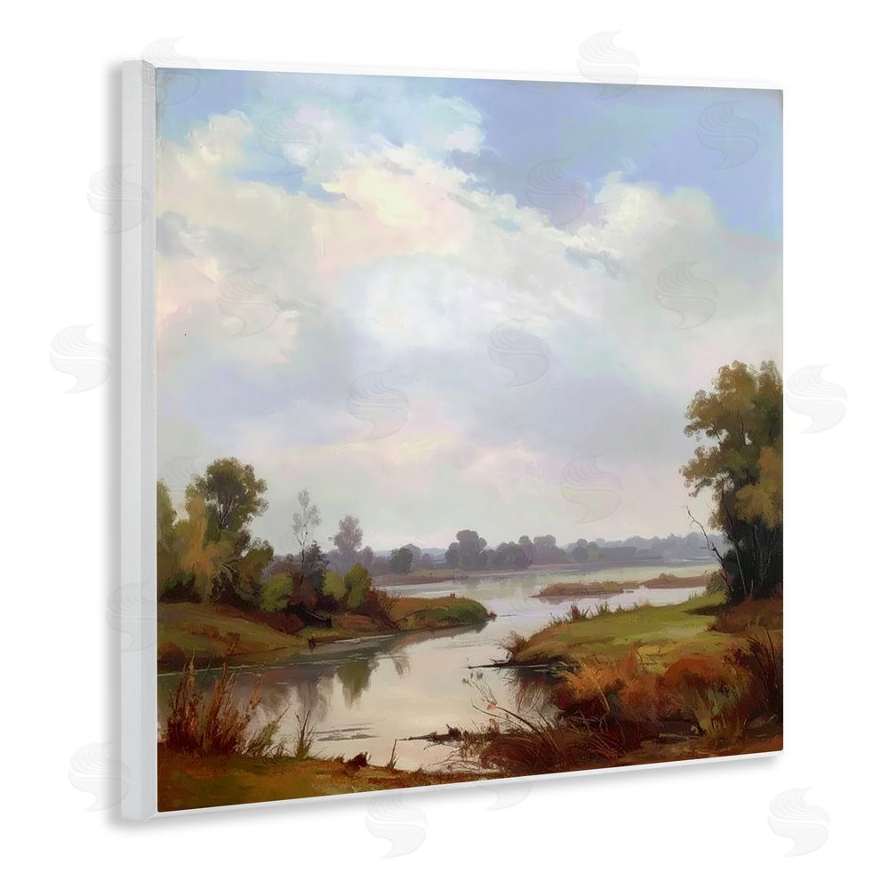 Alonza Saunders Riverside Grove Landscape Wall Plaque Home Decor Art Print