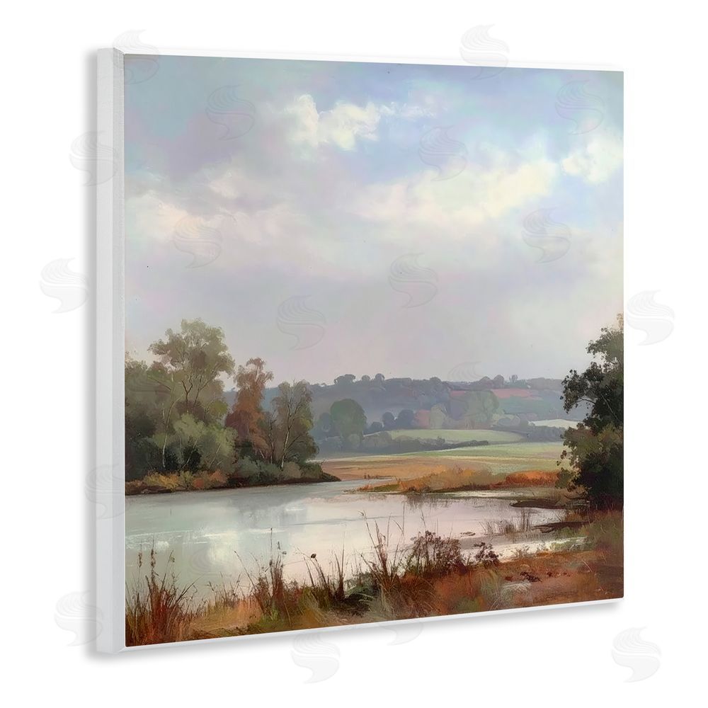 Alonza Saunders Riverside Grove Scenery Wall Plaque Home Decor Art Print