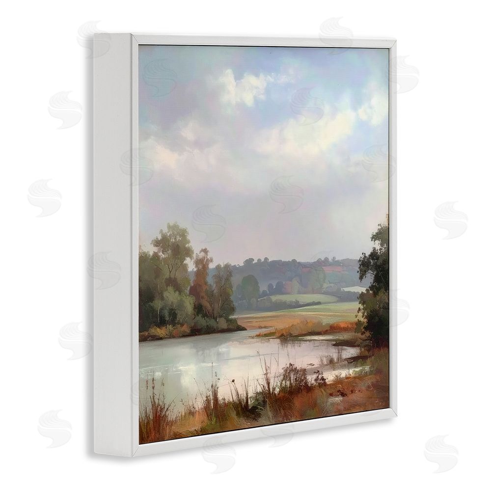 Alonza Saunders Riverside Grove Scenery White Framed Giclee Wall Art