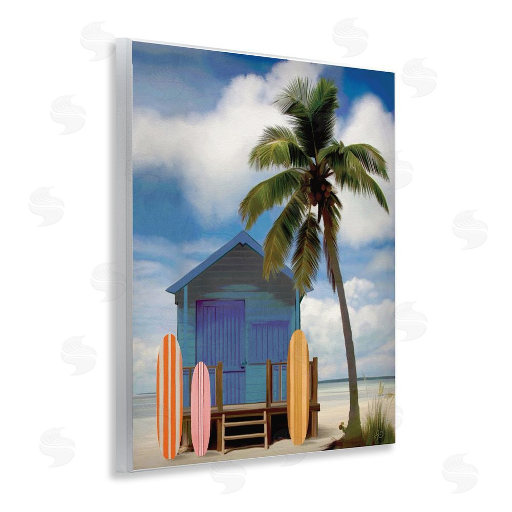 Lisa R Dumm Palm Overhanging Surf Shop Wall Plaque Home Decor Art Print
