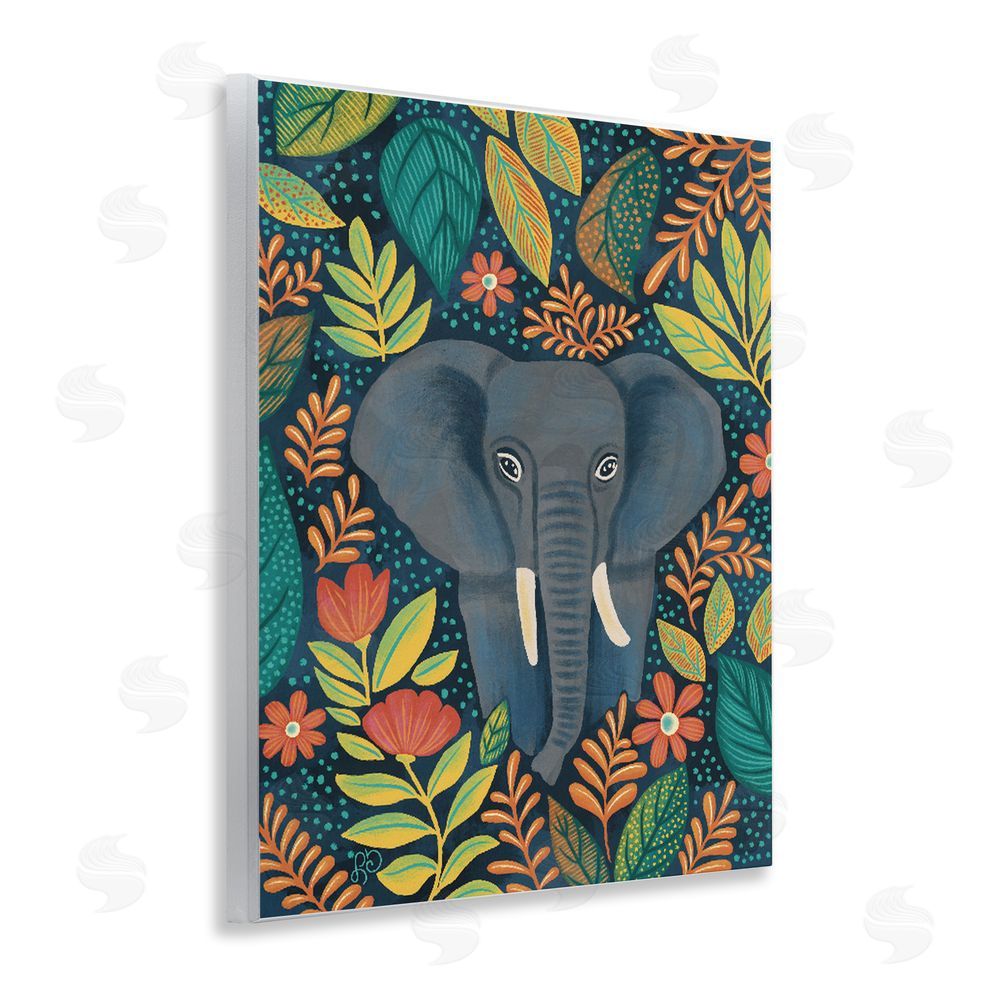 Lisa R Dumm Exotic Leaf Pattern Elephant Wall Plaque Home Decor Art Print