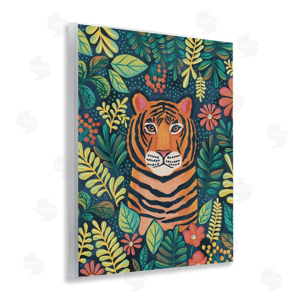 Lisa R Dumm Exotic Leaf Pattern Tiger Wall Plaque Home Decor Art Print