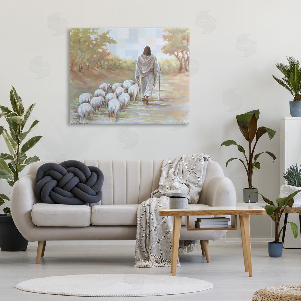 Linda Sperruzzi Lead On Good Shepherd Stretched Canvas Wall Art in Room