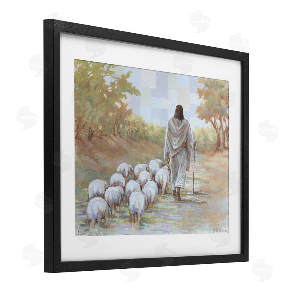 Linda Sperruzzi Lead On Good Shepherd Black Framed Print Under Glass Wall Art