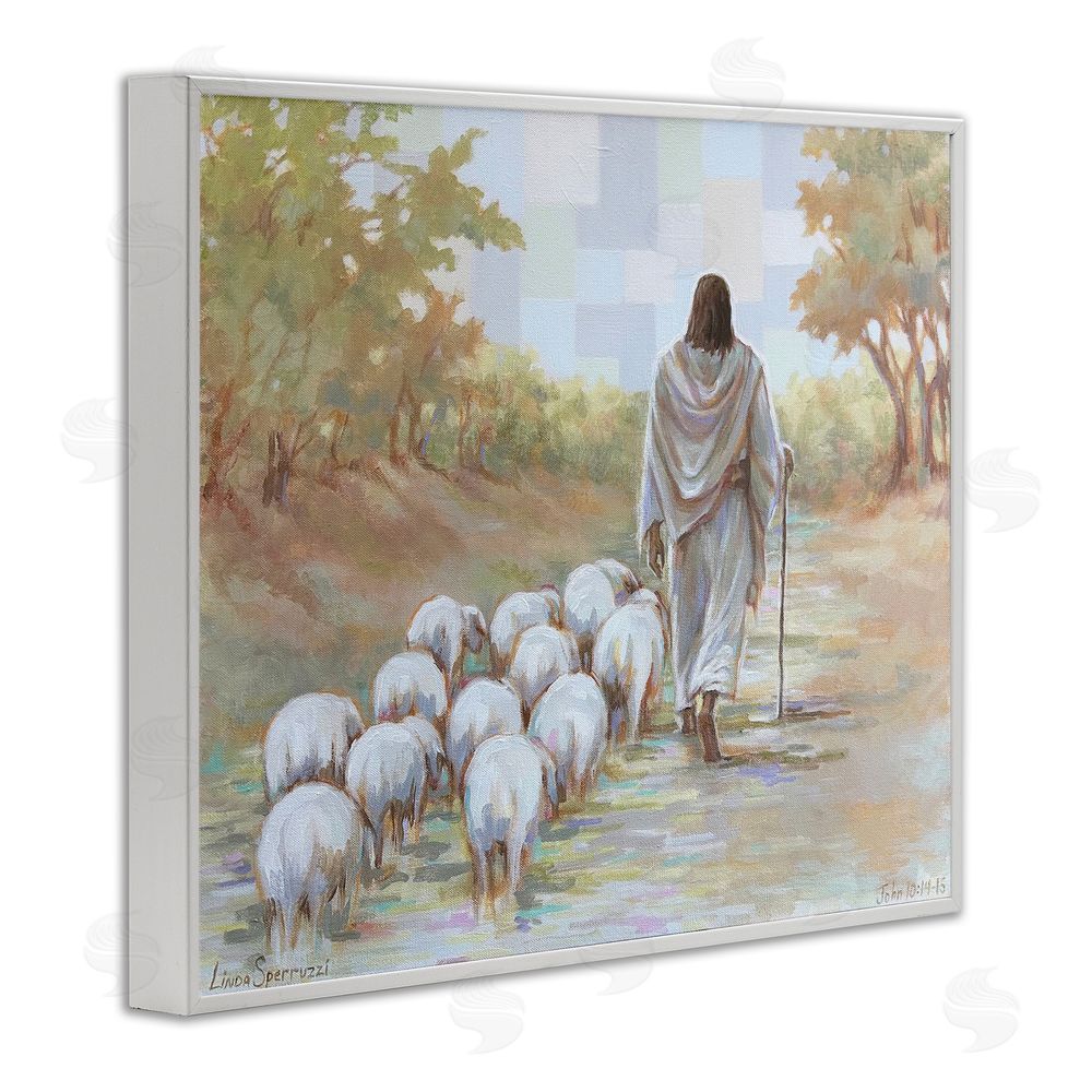Linda Sperruzzi Lead On Good Shepherd White Framed Giclee Wall Art
