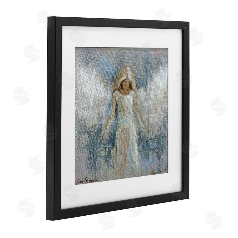 Linda Sperruzzi Ethereal Peace Angel Black Framed Print Under Glass Wall Art
