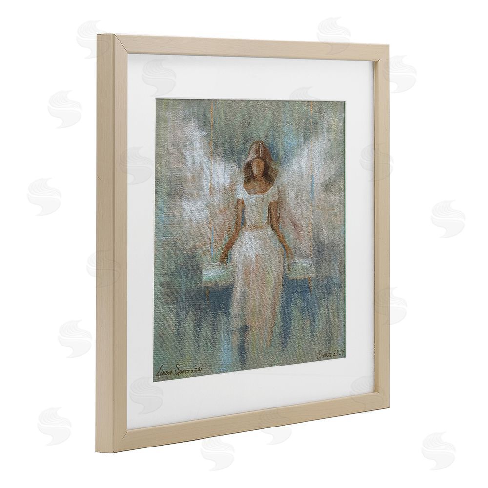 Linda Sperruzzi Dreamlike Restful Angel Brown Framed Print Under Glass Wall Art