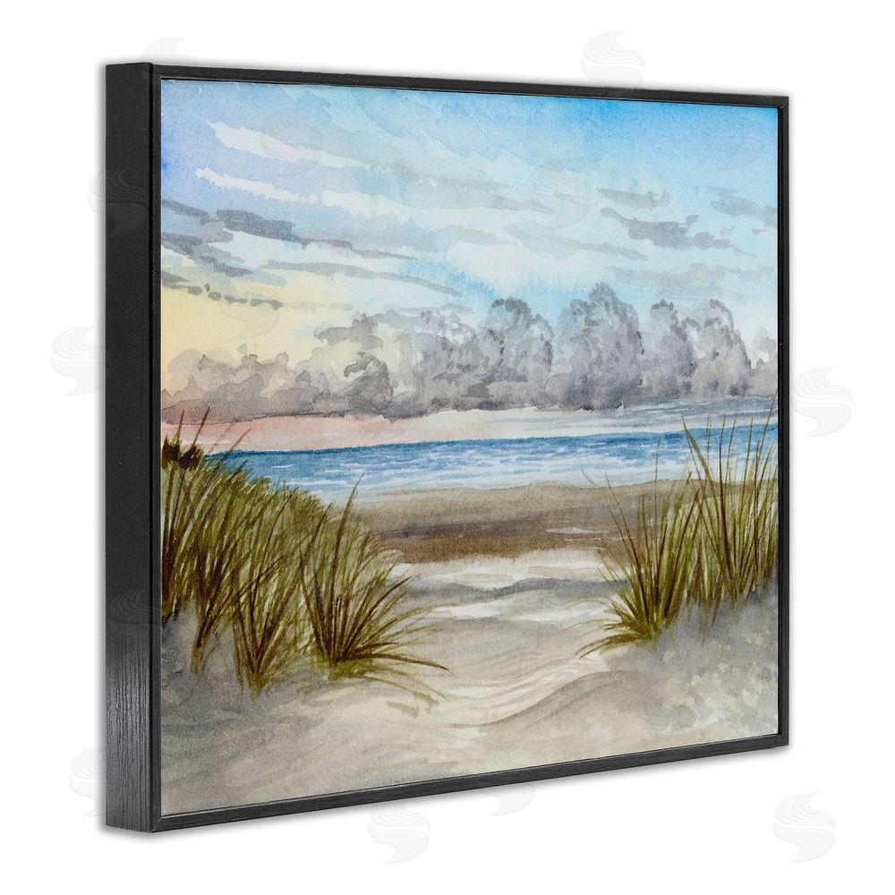 Brett Blumenthal Between The Beach Grasses Black Framed Giclee Wall Art Print