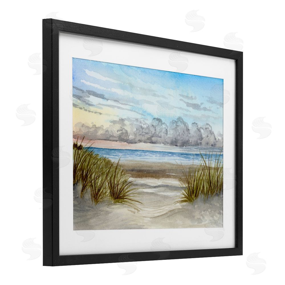 Brett Blumenthal Between The Beach Grasses Black Framed Print Under Glass Wall Art