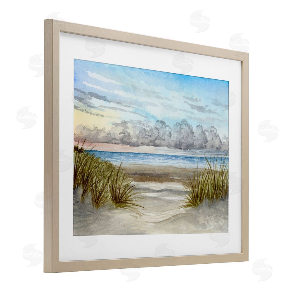 Brett Blumenthal Between The Beach Grasses Brown Framed Print Under Glass Wall Art