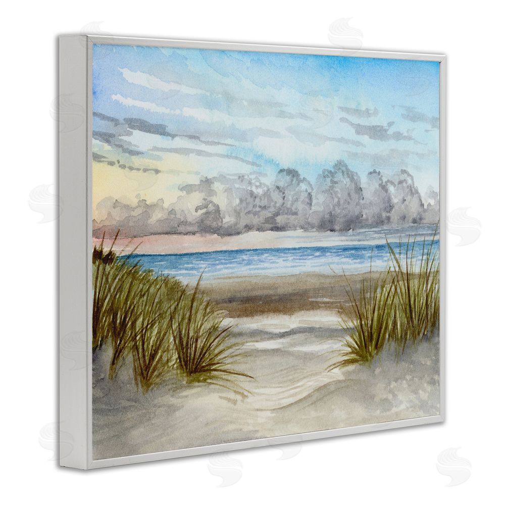 Brett Blumenthal Between The Beach Grasses White Framed Giclee Wall Art Print