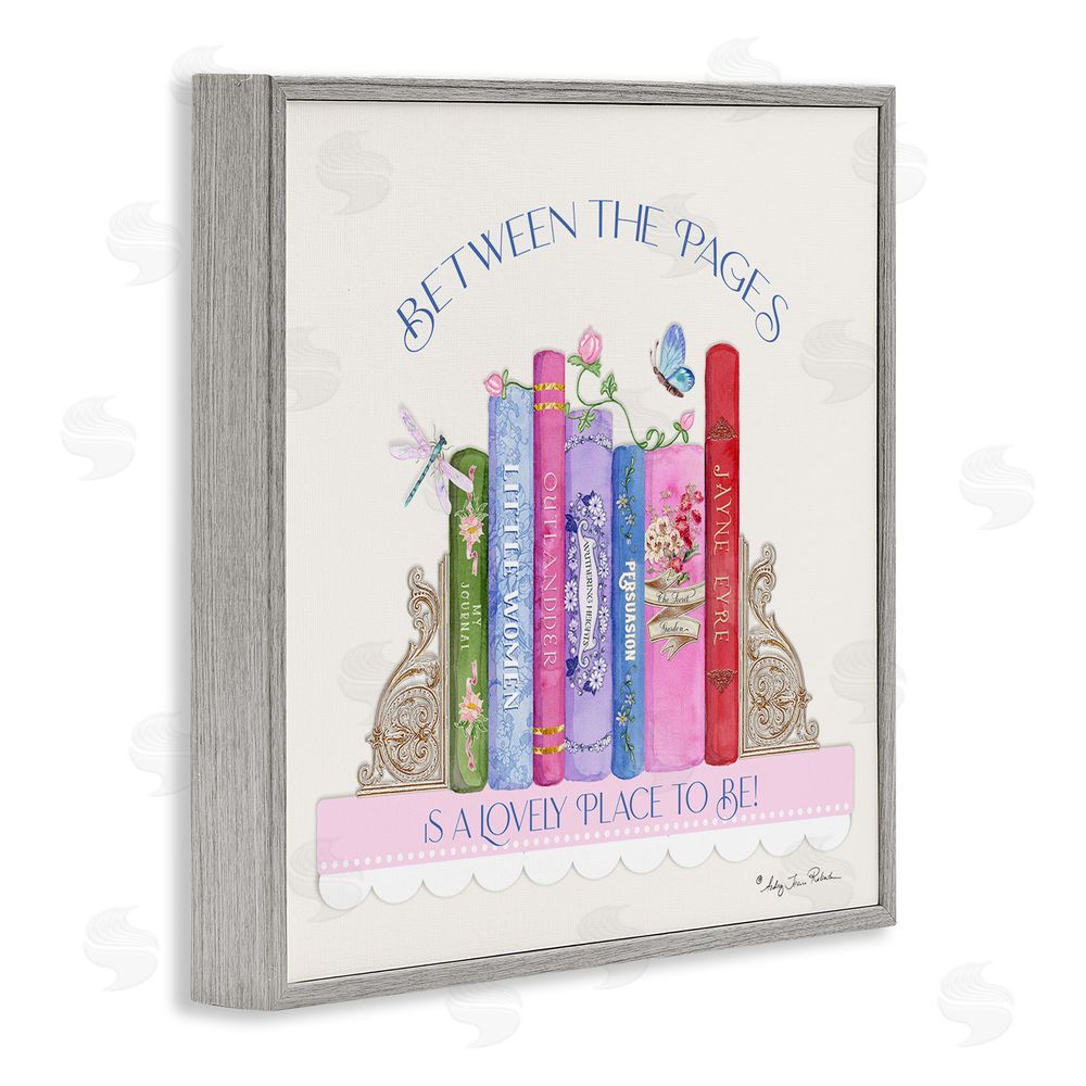 Audrey Jeanne Roberts Between The Pages Lovely Place To Be Gray Framed Giclee Wall Art Print